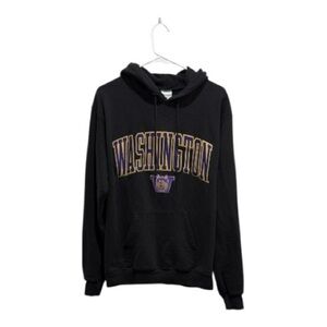 Champion Washington Huskies Embroidered Logo  Size Medium Hoodie Black Purple